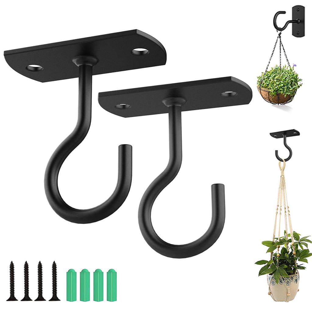 HASTHIP 2Pcs Ceiling Hooks Wall Hooks for Hanging Planters Screw Fixed Metal Hanging Hooks Gardening Hanging Planters Hooks Utility Ceiling Hooks for Gardening Decoration HASTHIP 2Pcs Ceiling Hooks Wall Hooks for Hanging Planters Screw Fixed Metal Hanging Hooks Gardening Hanging Planters Hooks Utility Ceiling Hooks for Gardening Decoration